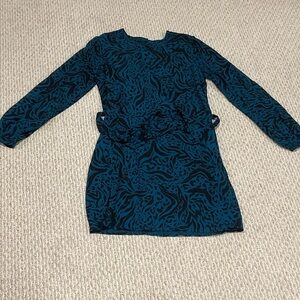 APRICOT Teal and Black Animal Print Dress